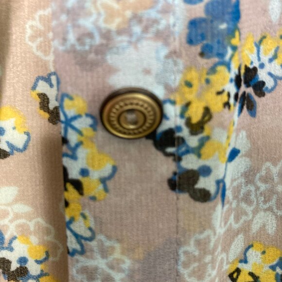 Cabi Blouse Womens Medium M Offsides 5221 Yellow Blue Floral Sleeveless Top - Picture 4 of 9